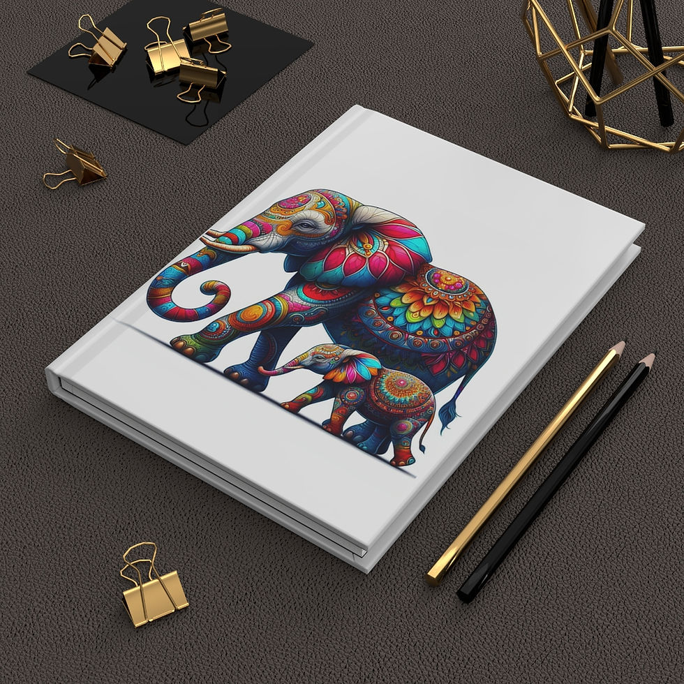 Thumbnail: Adult and Baby Elephant Hardcover Journal Matte