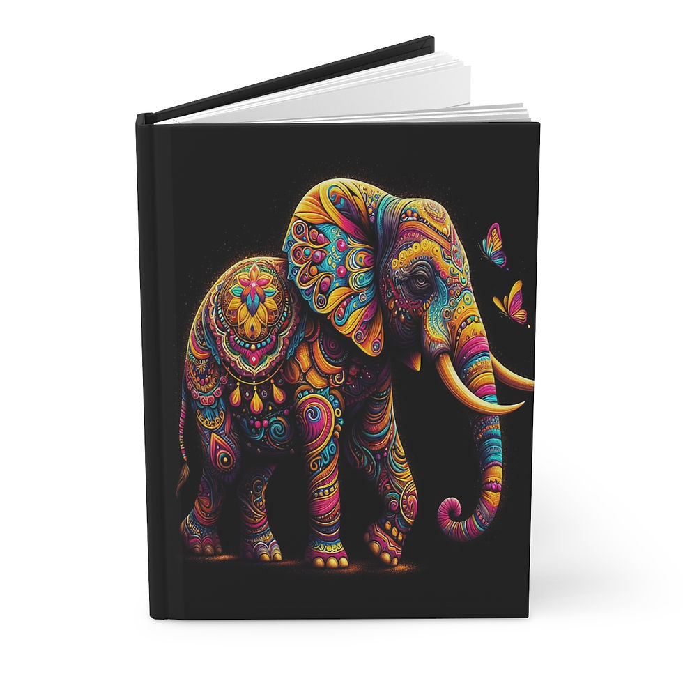 Thumbnail: Elephant in Black Hardcover Journal Matte