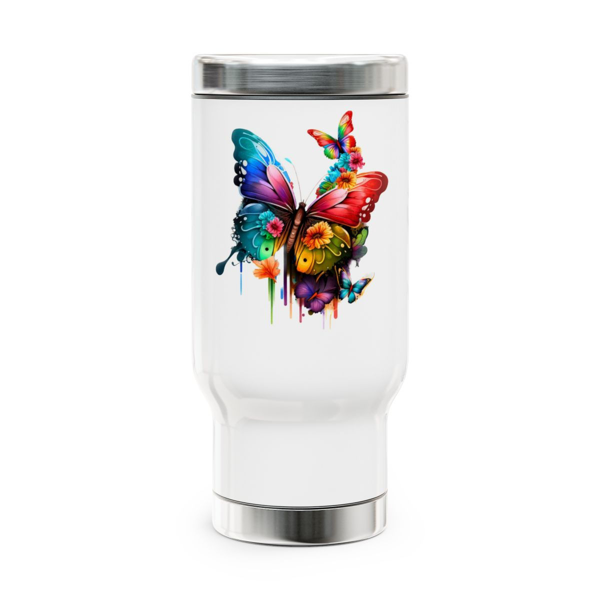 Colorful Butterfly Stainless Steel Travel Mug
