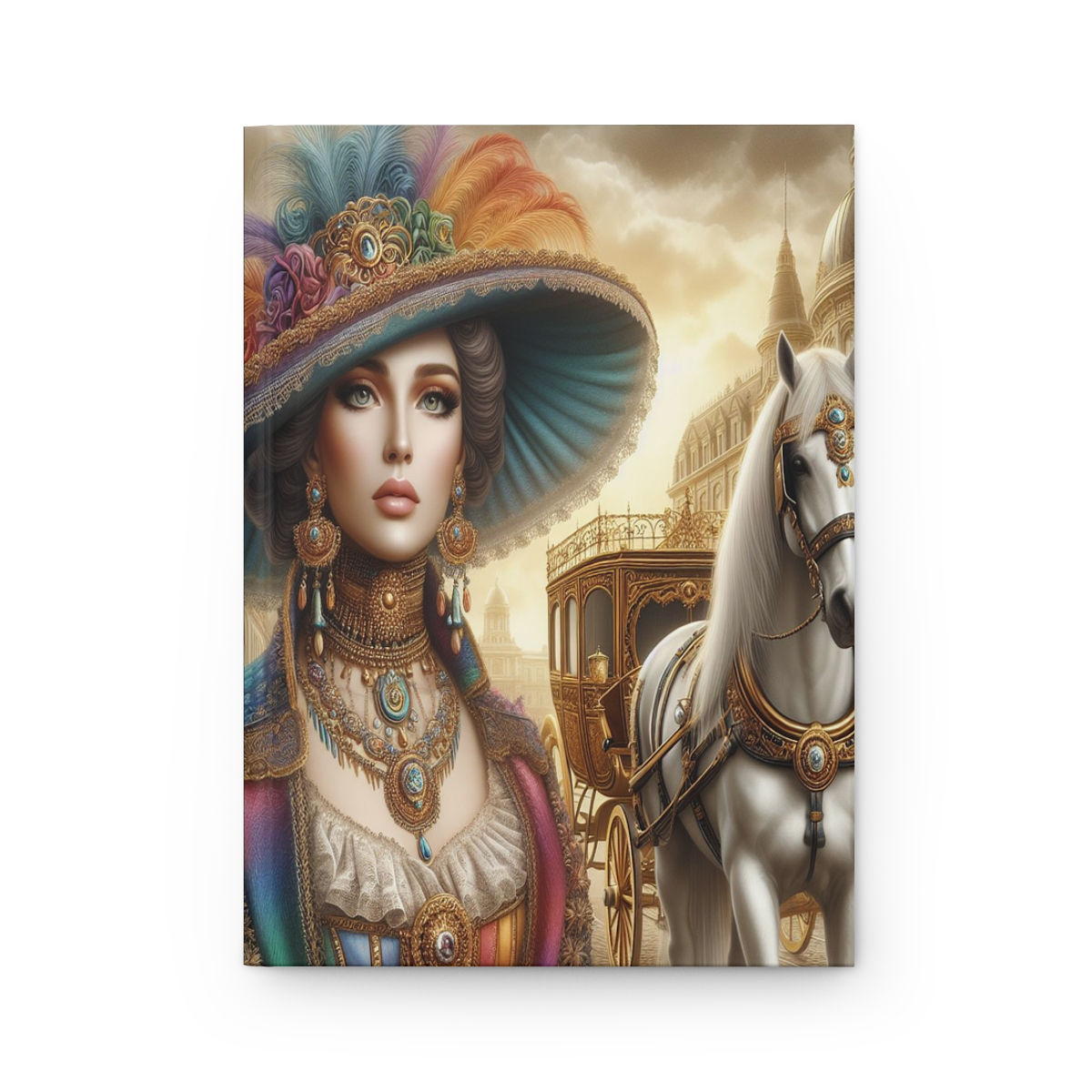 Victorian Lady with Horse and Carriage Hardcover Journal Matte
