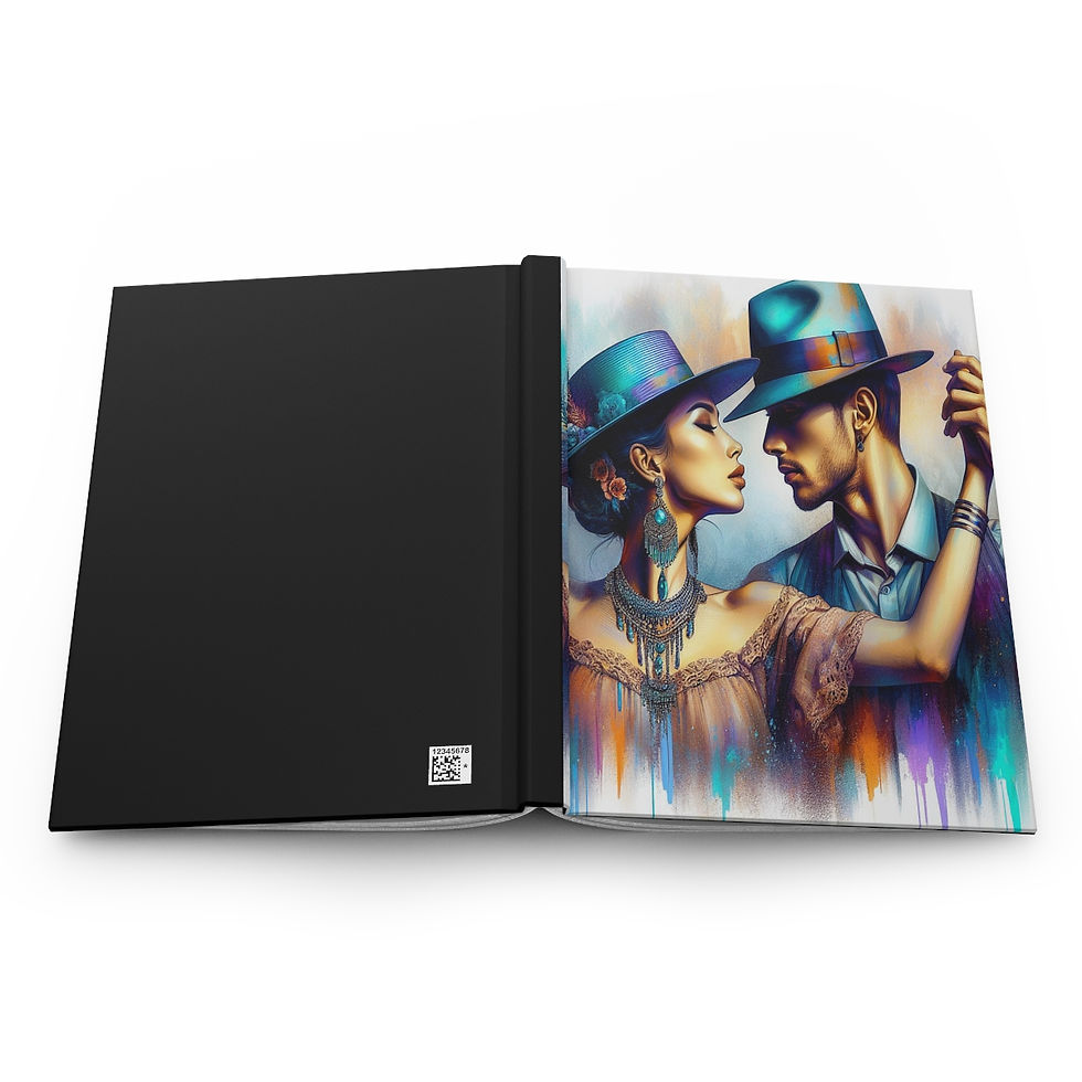 Thumbnail: Dancing Couple in Turquoise and Purple Hardcover Journal Matte