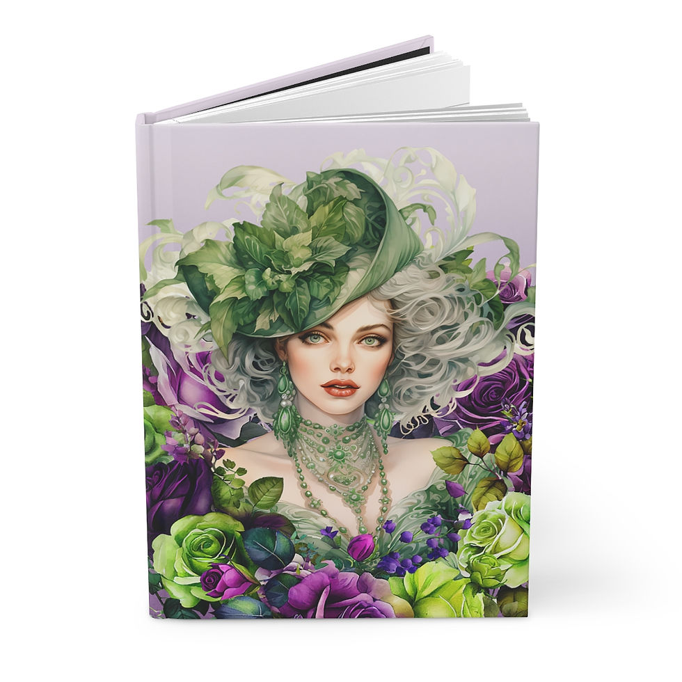 Thumbnail: Lady with Green Hat Hardcover Journal Matte