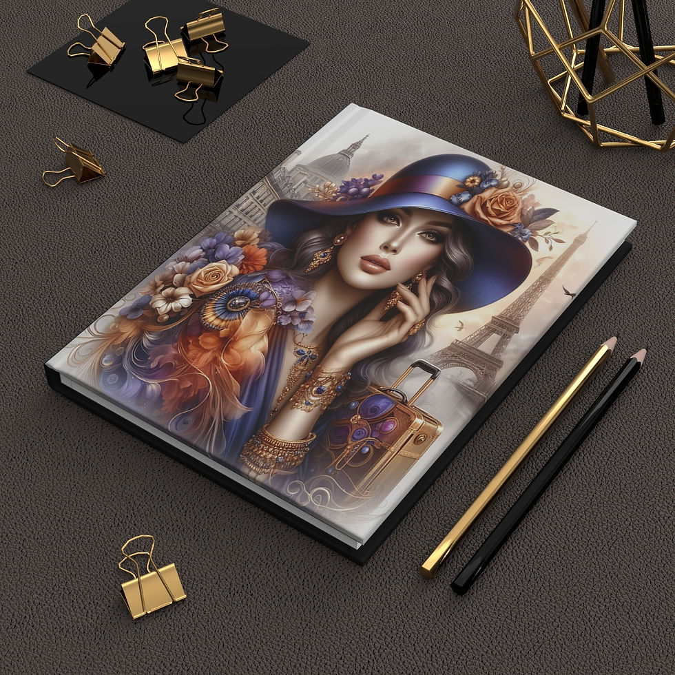 Thumbnail: Lady in Blue and Orange Hardcover Journal Matte