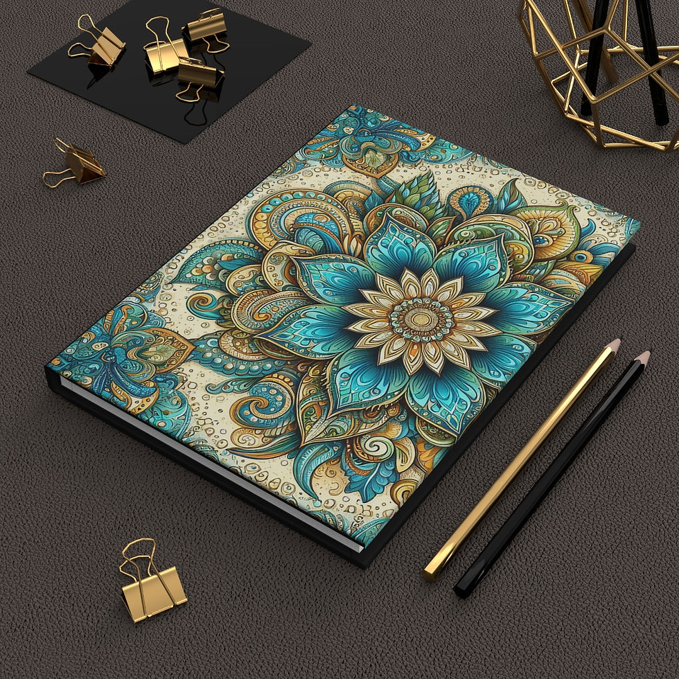 Thumbnail: Teal Flower Hardcover Journal Matte