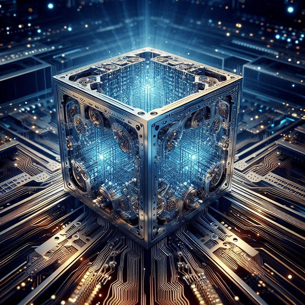 An image of a quantum computer with intricate circuitry, representing the advanced technology of quantum computing.