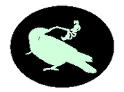 Lily of the Forest logo with a mint green crow in a black circle