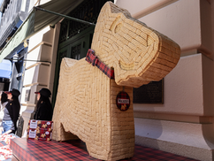 Walker's Shortbread unveils giant Scottie Dog shortbread sculpture, at NYC Tartan Week
