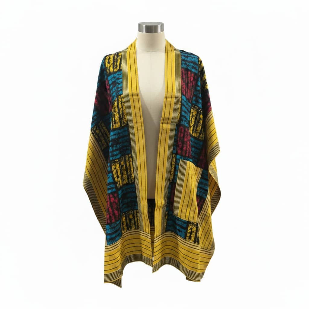 TDV Kimono - Yellow & Blue Print