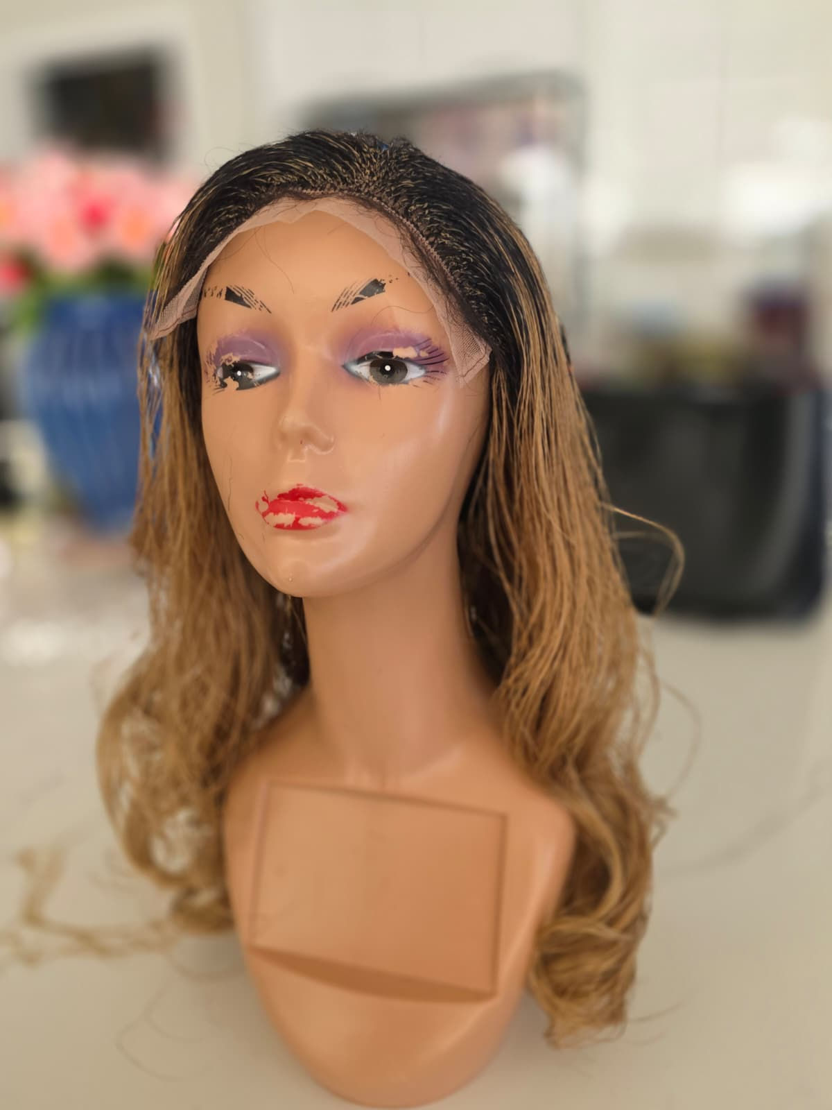 Blonde braided Wig