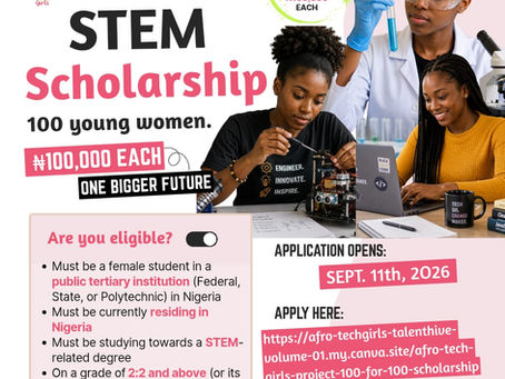 100 Girls. ₦100,000 Each. One Big Step Forward.