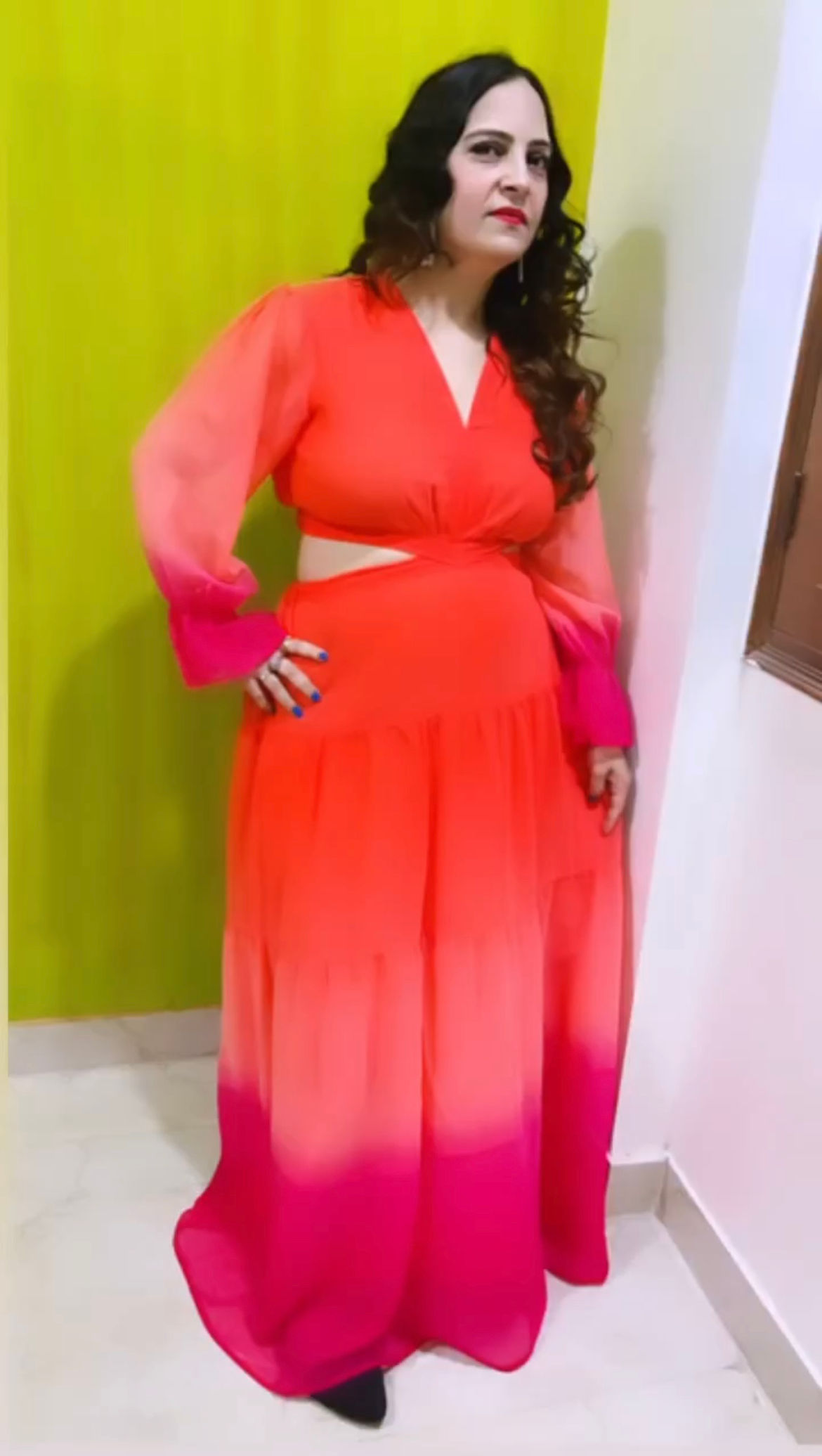 Maxi dress with side cut outs