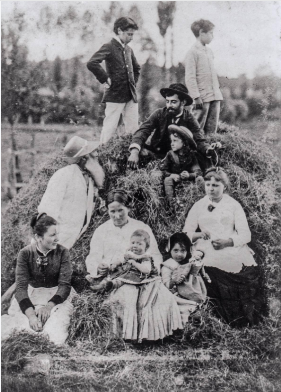 Photography of Camille Pissarro's family at Erogny, 1886