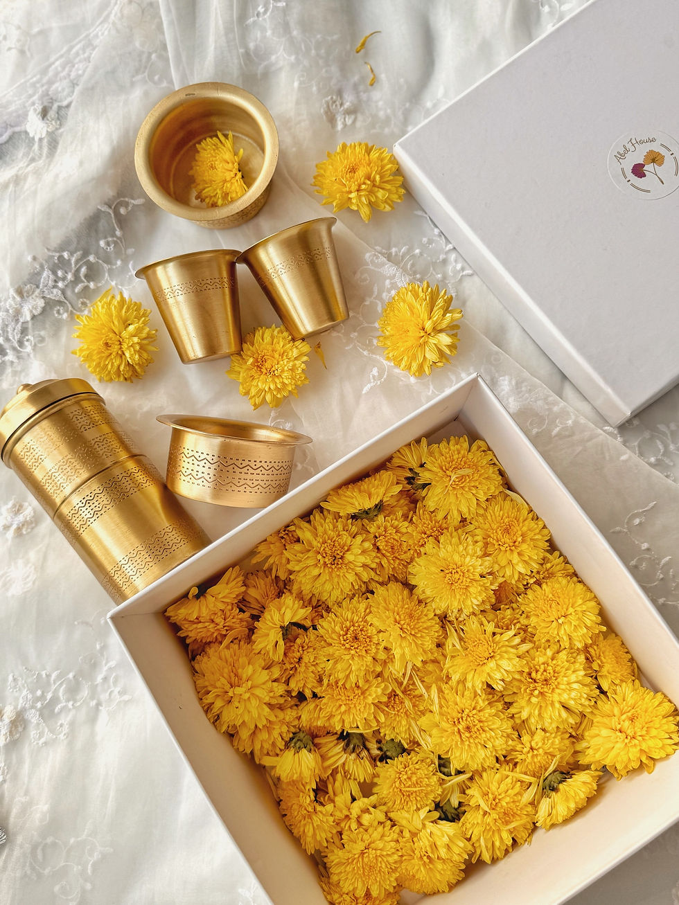 Thumbnail: Rangoli Brass Filter & Davra Set