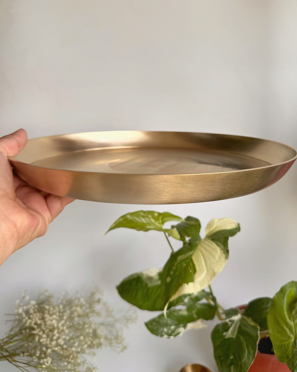 Thumbnail: Brass 12 inch Thali set of 7 pieces