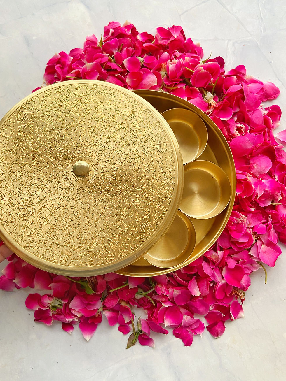 Thumbnail: Mandala Brass Spice Box | 8 inch