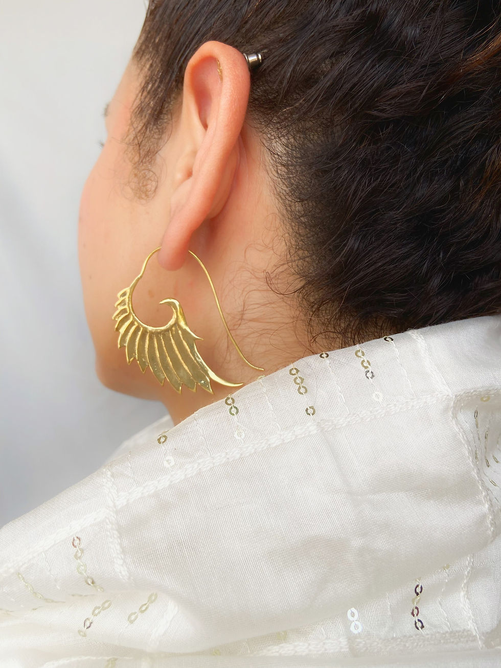 Thumbnail: Angel Wings Brass Earrings