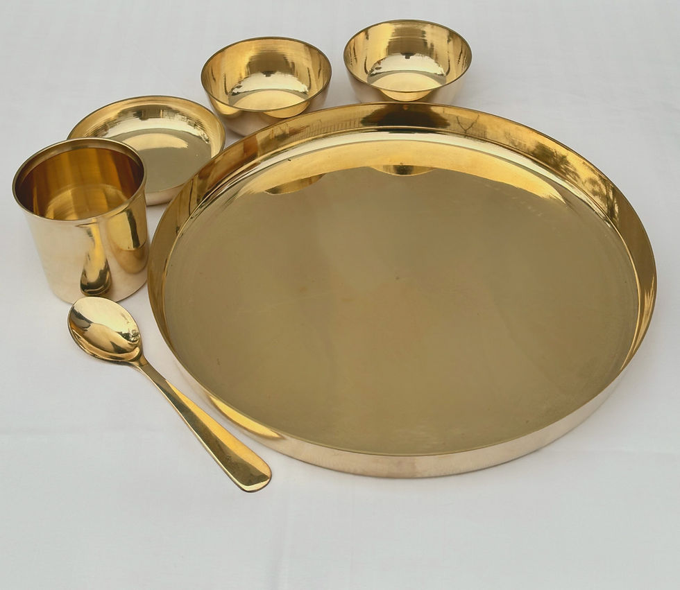 Thumbnail: Kansa Dinner Set 11.5 inch Thaali | Set of 6 pieces
