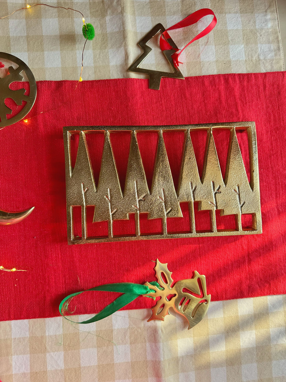 Thumbnail: Hand-Casted Metal Tree Trivet - Rectangle 