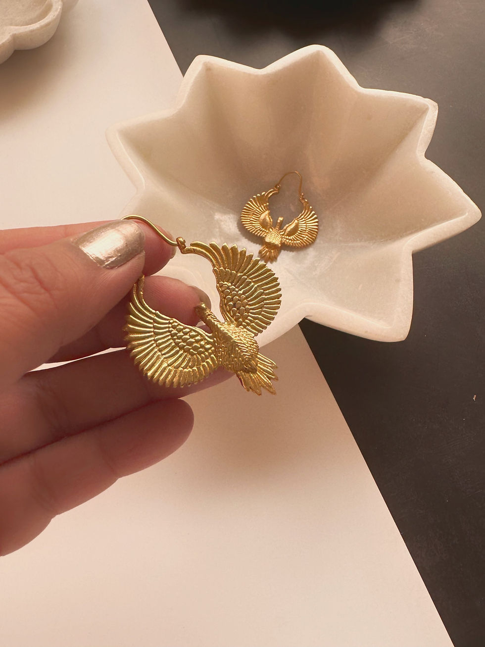 Thumbnail: Falcon Brass Earrings