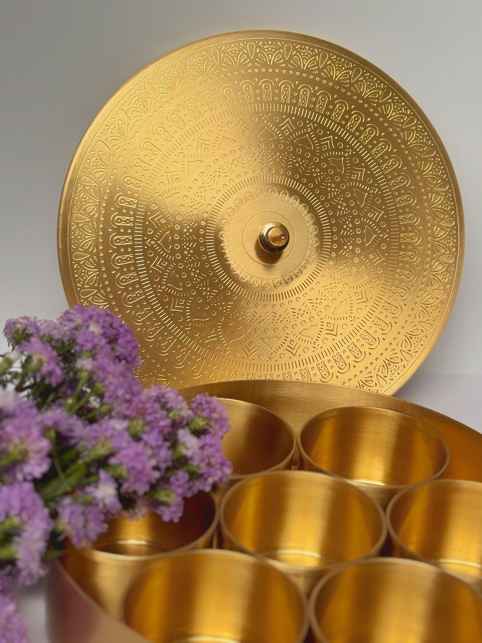 Thumbnail: Rangoli Charm Brass Storage Box 9 inch inch