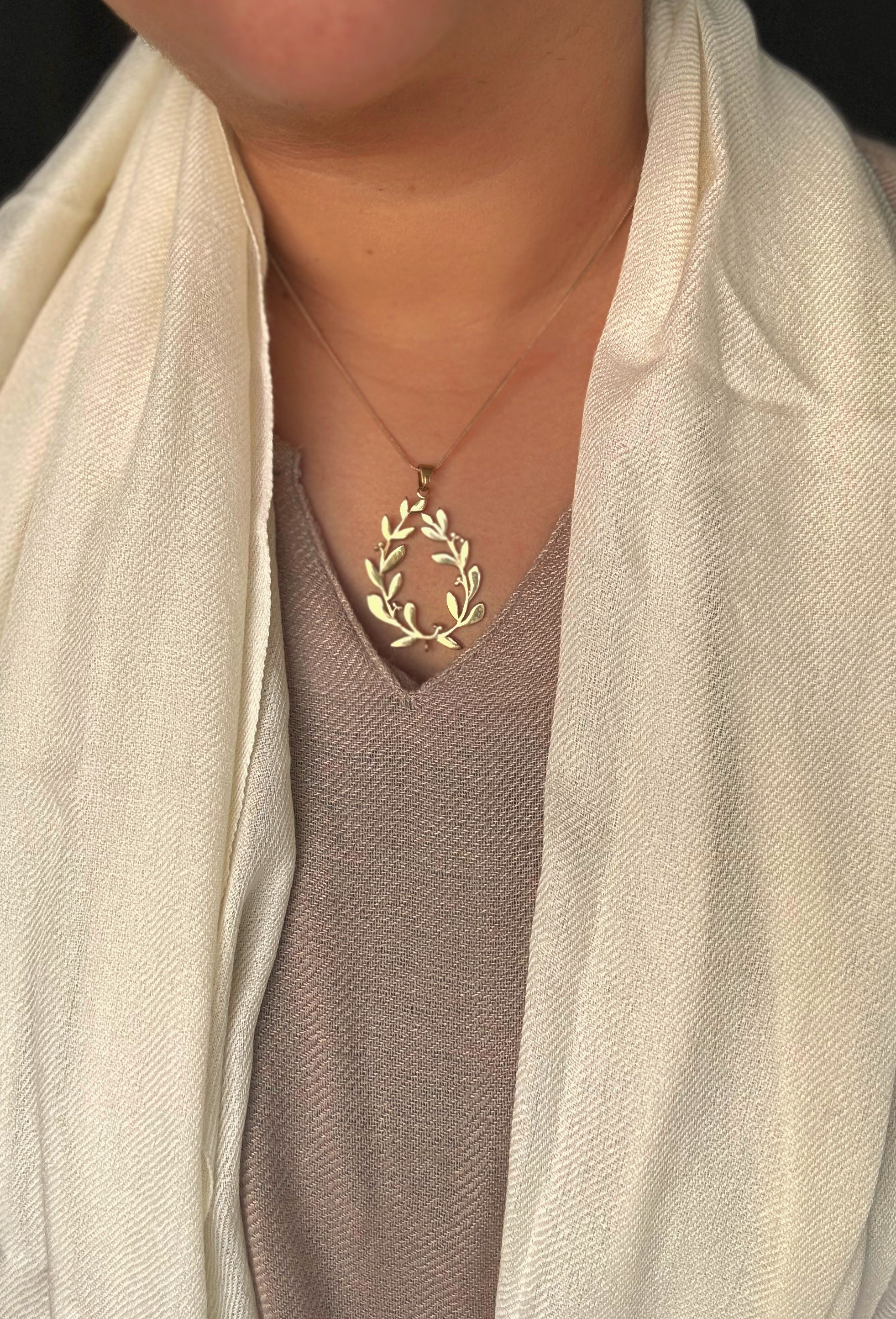 Golden Wreath Brass Pendant