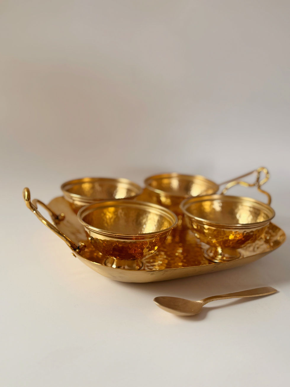Thumbnail: Utsav Brass Tray Set – 4 Bowls