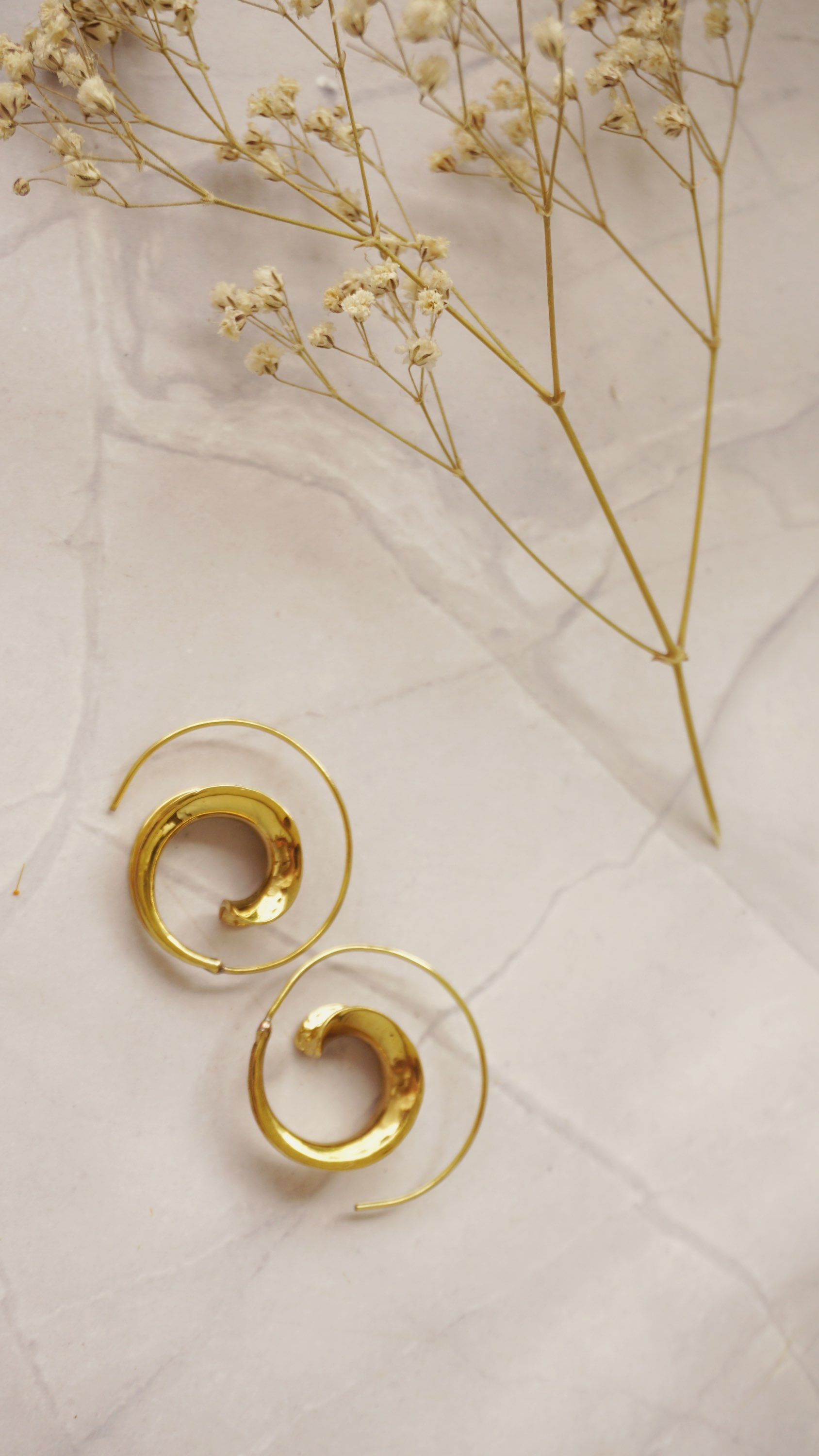 Swirl & Twirl Brass Earrings