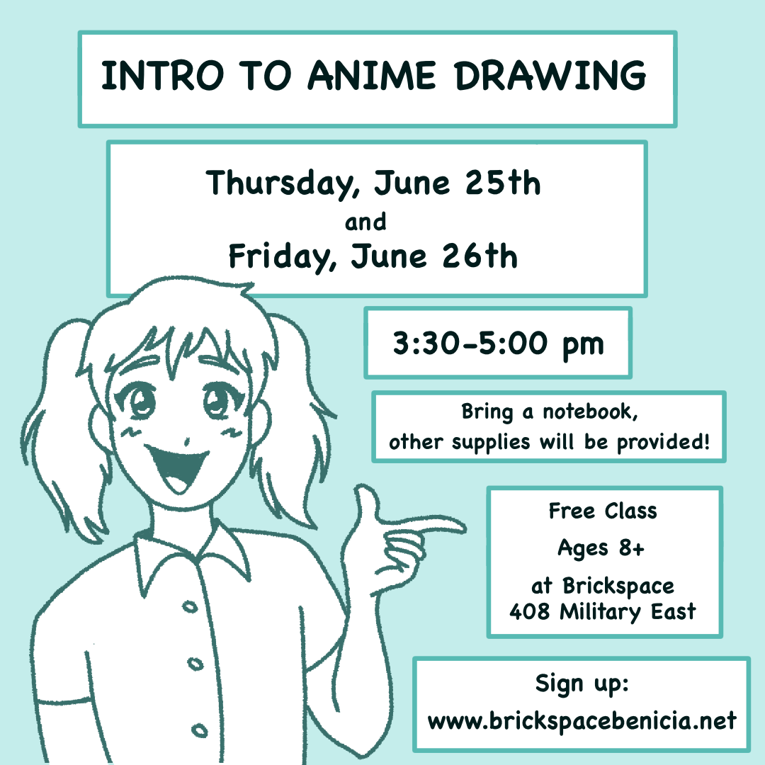 Intro to Anime Drawing Class, June 25 and 26