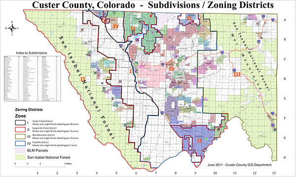 Planning and Zoning Custer County - SubdivisionZoningMap