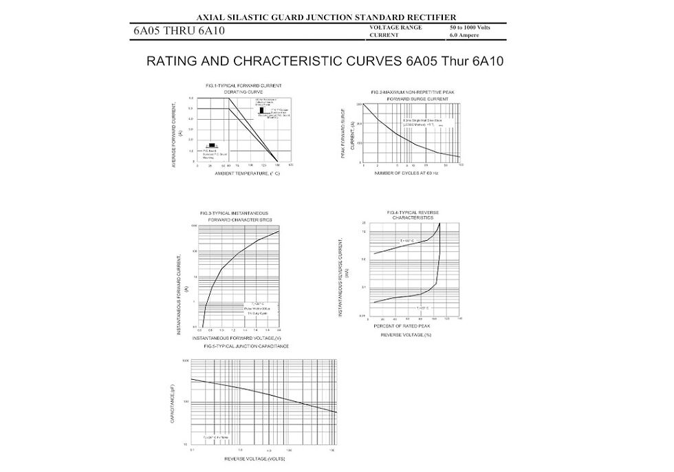 Thumbnail: 6A10 6A 1000V RECTIFIER DIODE Genuine 6 A 10 Axial Diodes