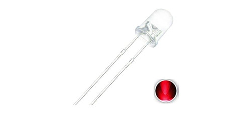 5mm Red LED (transparent) 2 pins 3-5V DC Light Emitting Diodes | DEPOKE