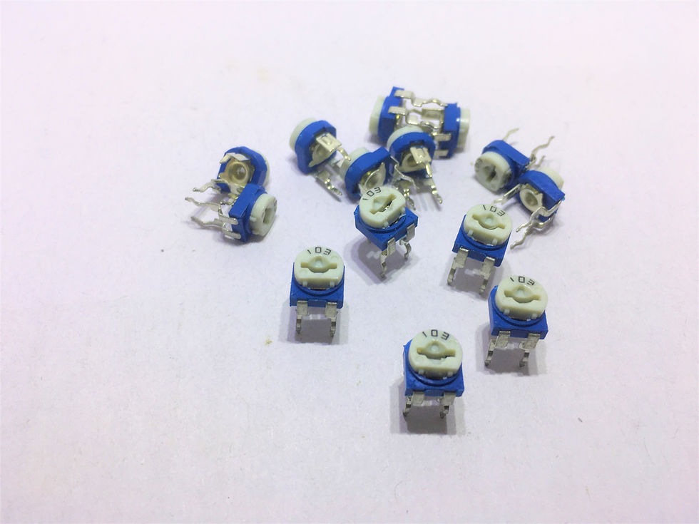 Thumbnail: 10K ohm (Ω) vertical preset variable resistor (103) 10 Kilo Ohm potentiometer