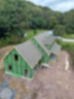 Construction of the Classic Cape Cod. Aerial View. Bedford Pennsylvania.