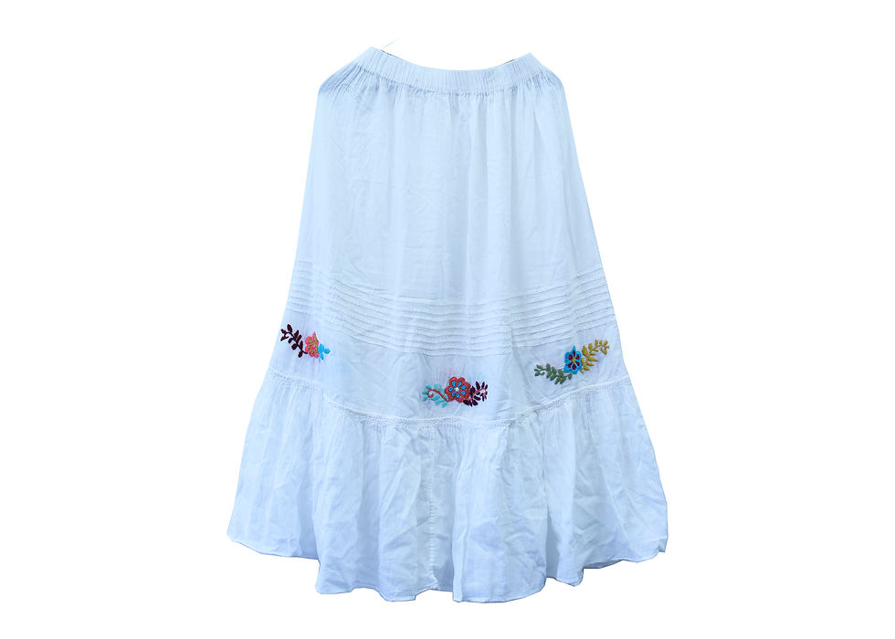 Miniatura: Falda Aguacatenango - Talla M a G -Manta corrugada Coral/ elastico