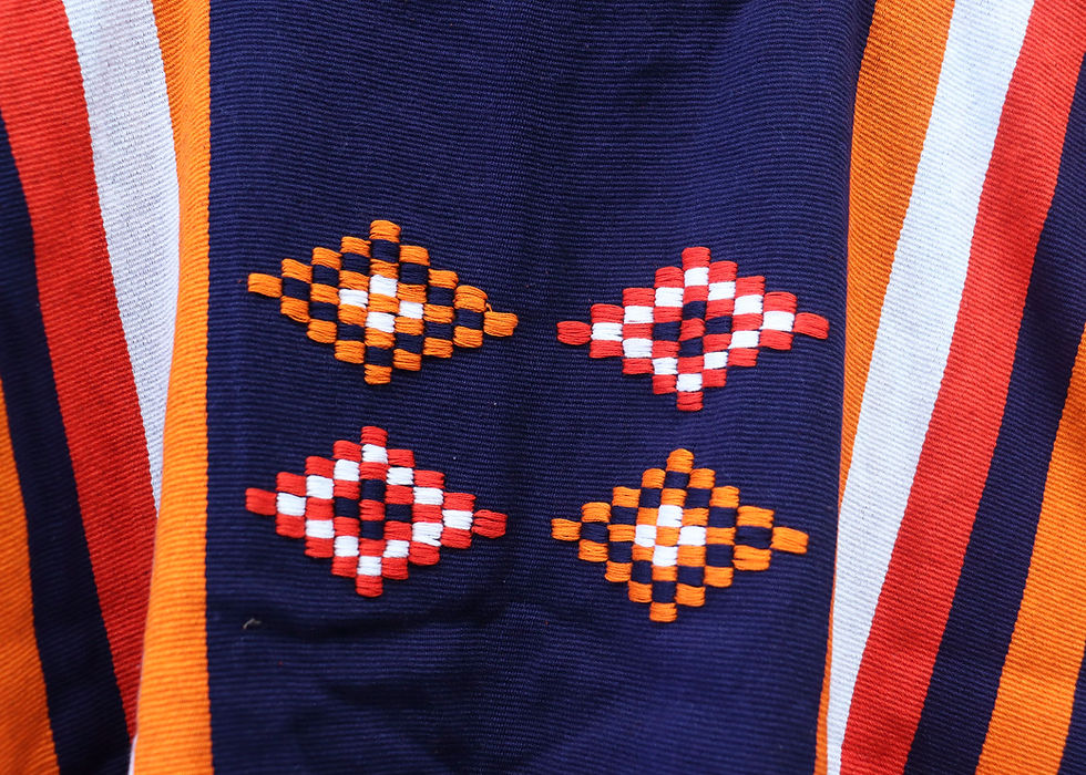 Miniatura: Blusa Huipil Oxchuc -Talla M a G -Mide:60x60cm-Marino y Rayas