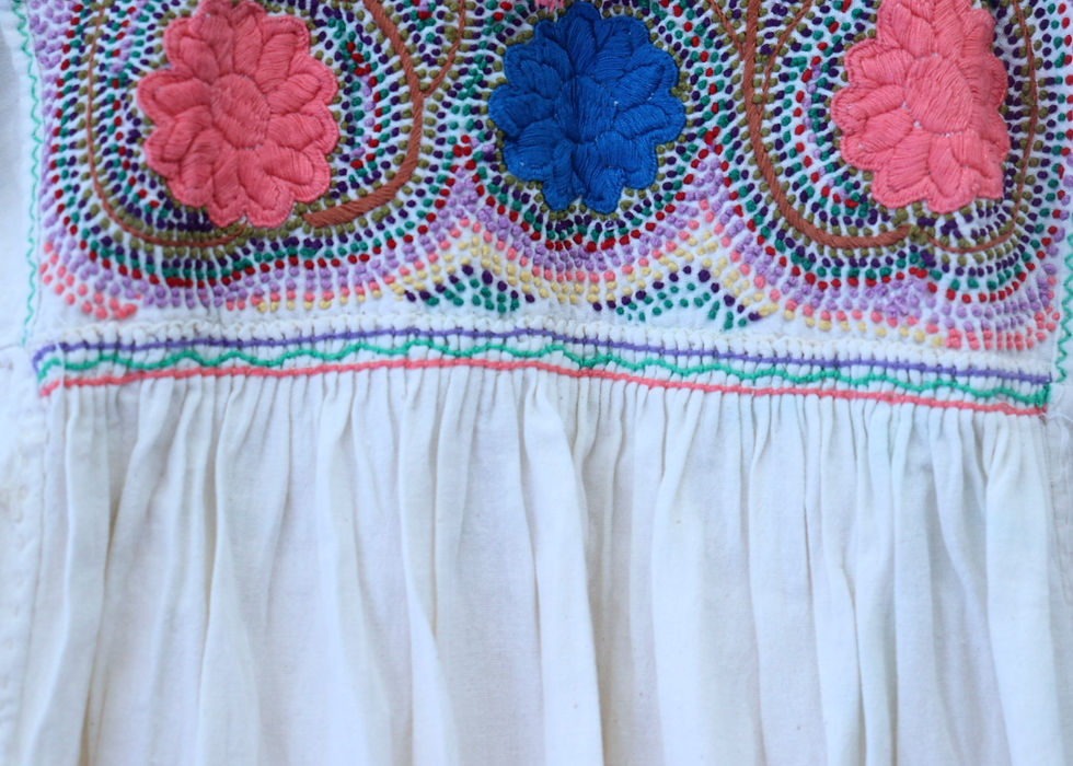 Miniatura: Blusa Aguacatenango - Talla M -Manta Crudo y Nudos- Manga corta