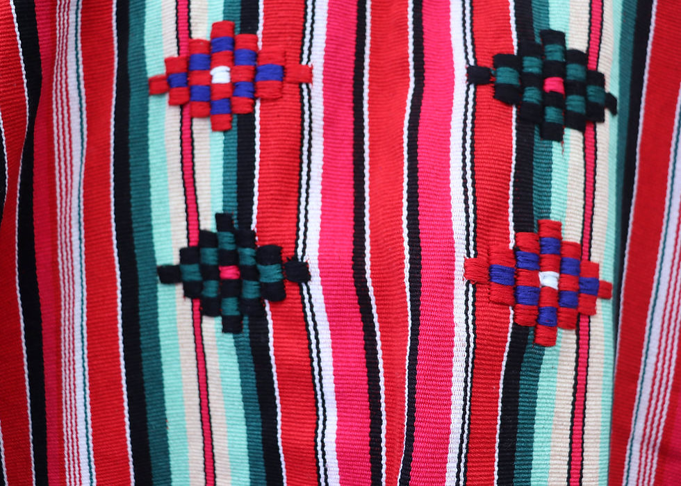 Miniatura: Blusa Huipil Oxchuc -Talla M a G -Mide:60x60cm- Rayas Colorido Zarape