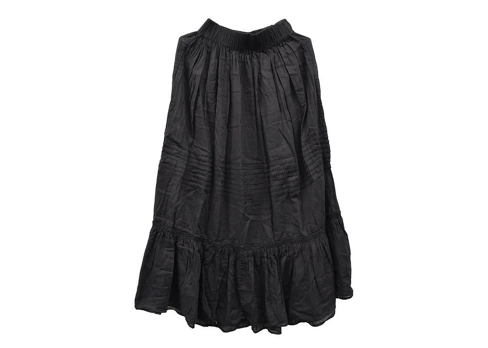 Miniatura: Falda Aguacatenango - Talla M a G -Manta corrugada Negro/ elastico