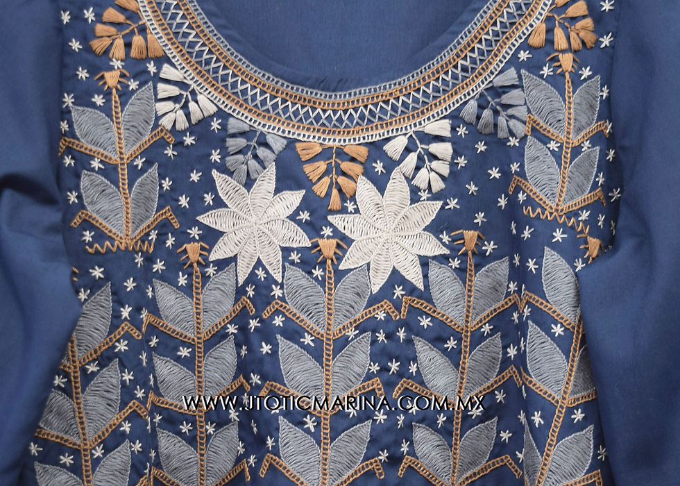 Miniatura: Vestido Milpa - Talla CH - Popelina Marino - Manga larga