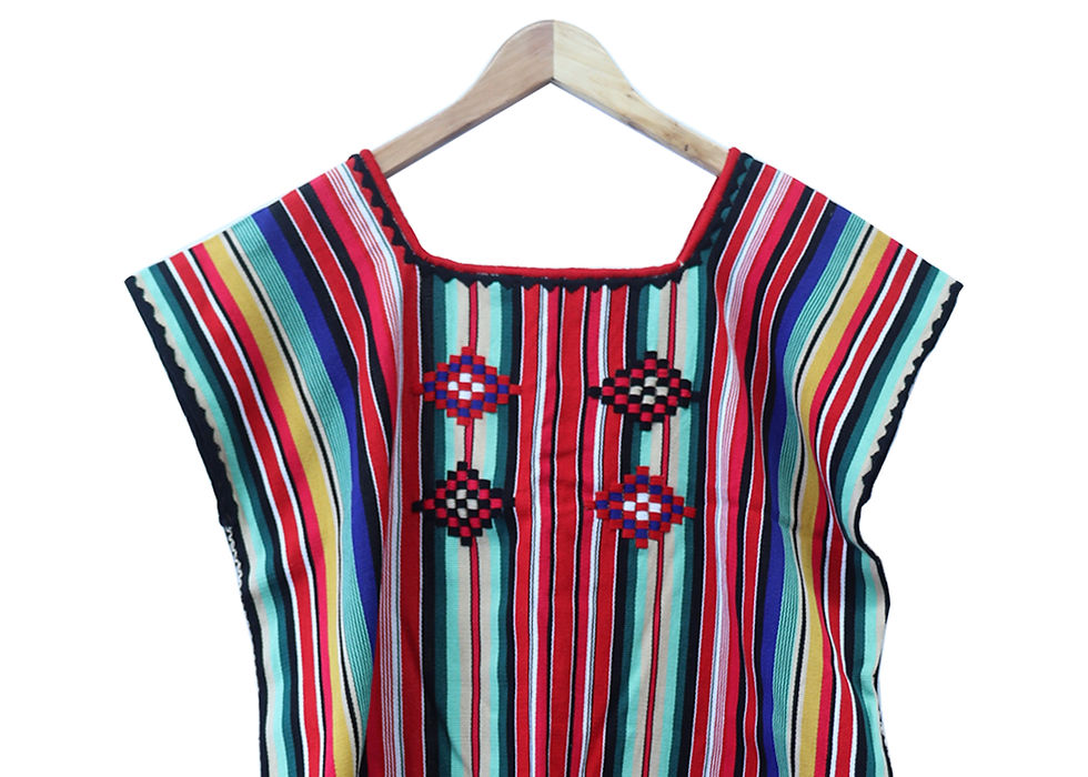 Miniatura: Vestido Huipil Oxchuc -Talla M a G -Mide:60x100cm-Zarape en rojo