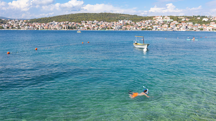 Snorkeling, summer, Okrug, Dalmatia, Trogir, Croatia, Mediterranean, Bay, Ciovo