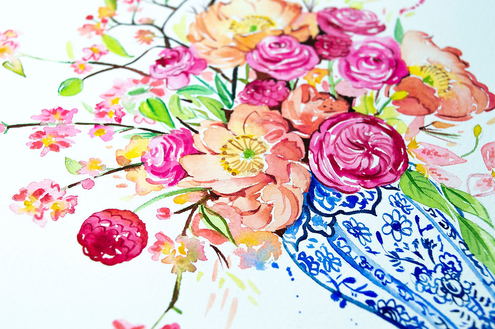 Thumbnail: Flowers in Chinese vase