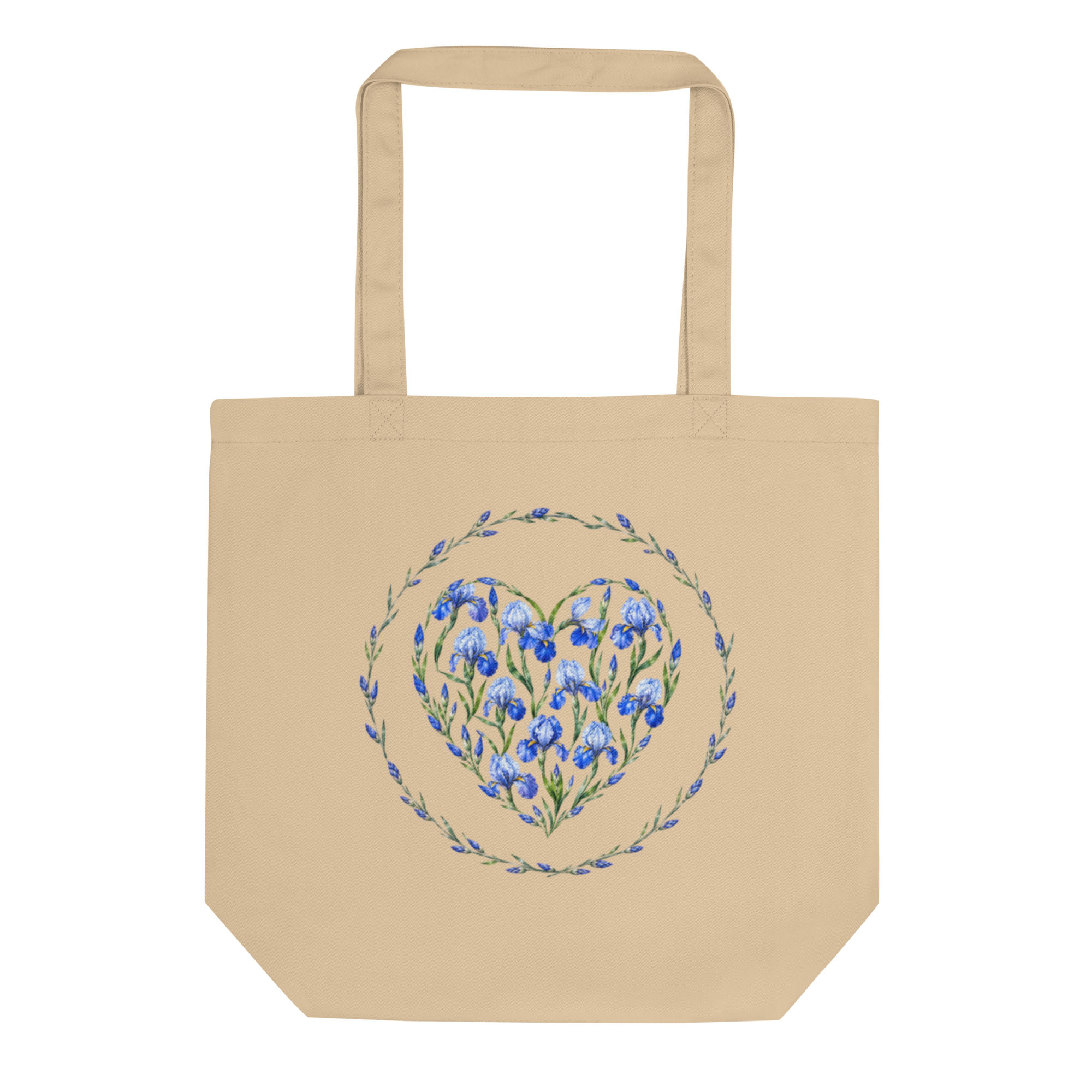 Blue Heart Iris Wreath Eco Tote Bag