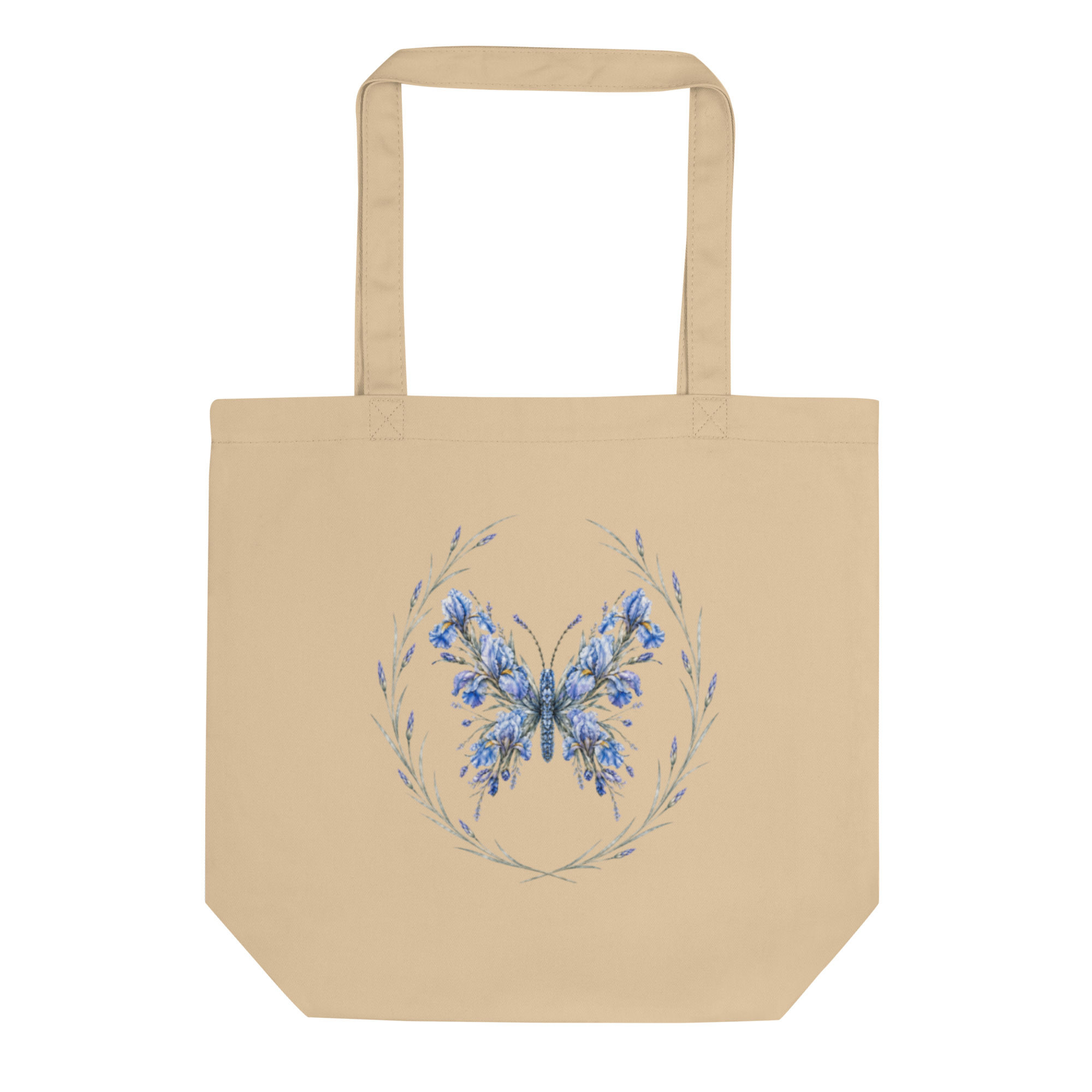 Iris Butterfly Wreath Eco Tote Bag