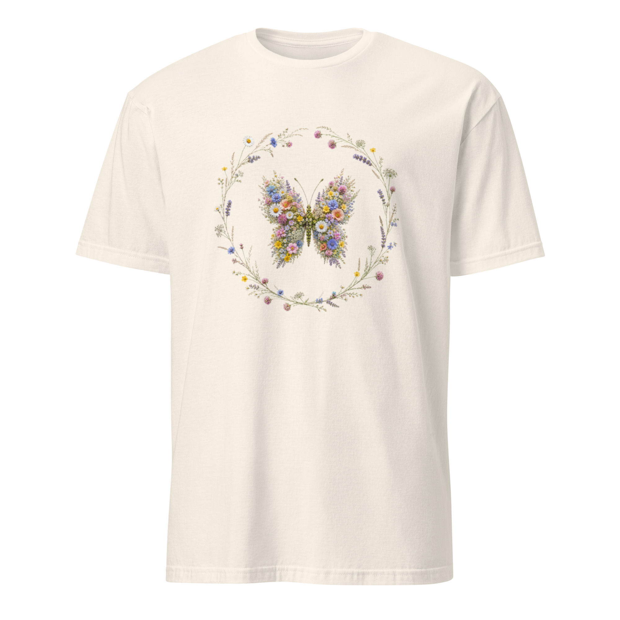 Wildflower Butterfly Wreath Relaxed-Fit Soft T-Shirt