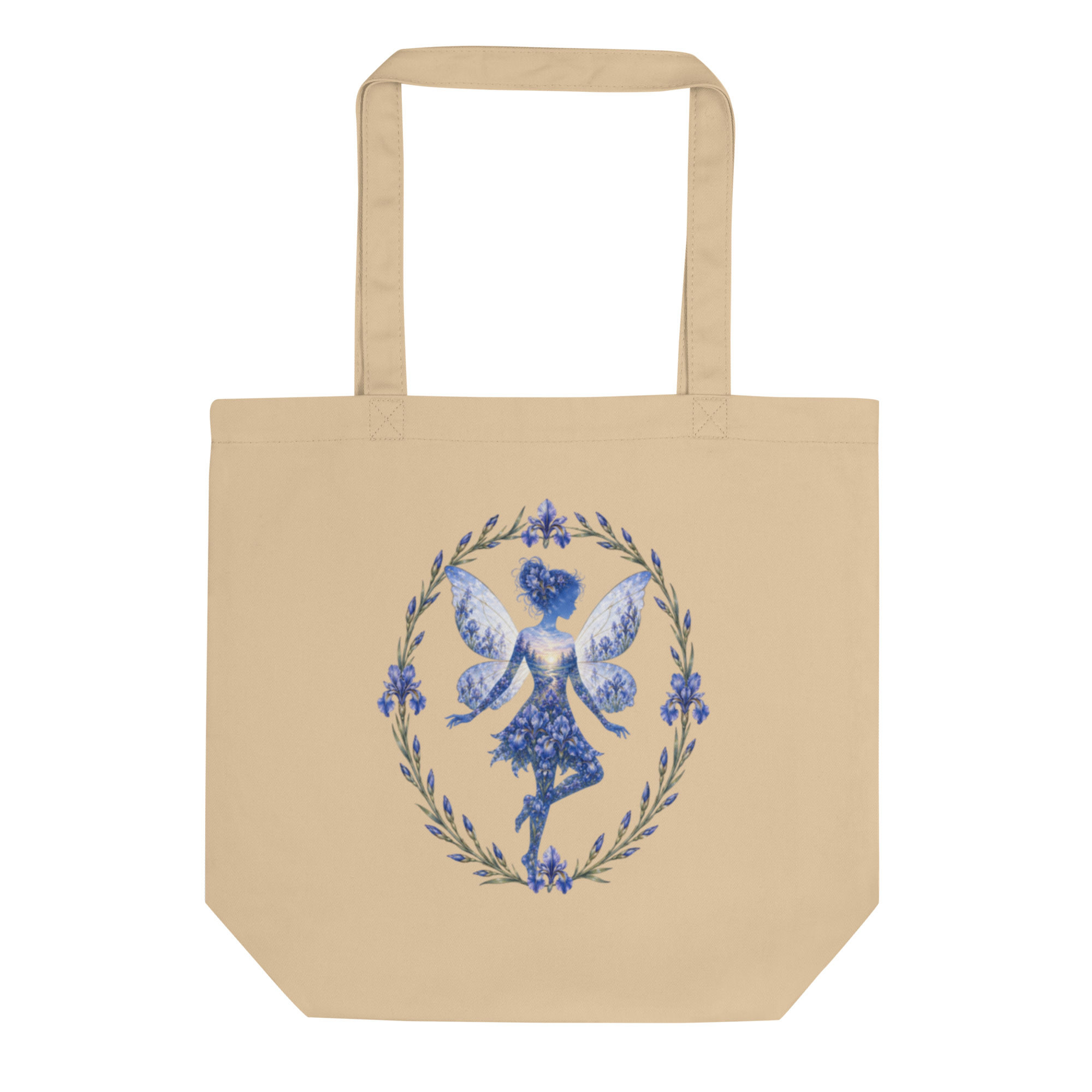 Blue Iris Fairy Wreath Eco Tote Bag
