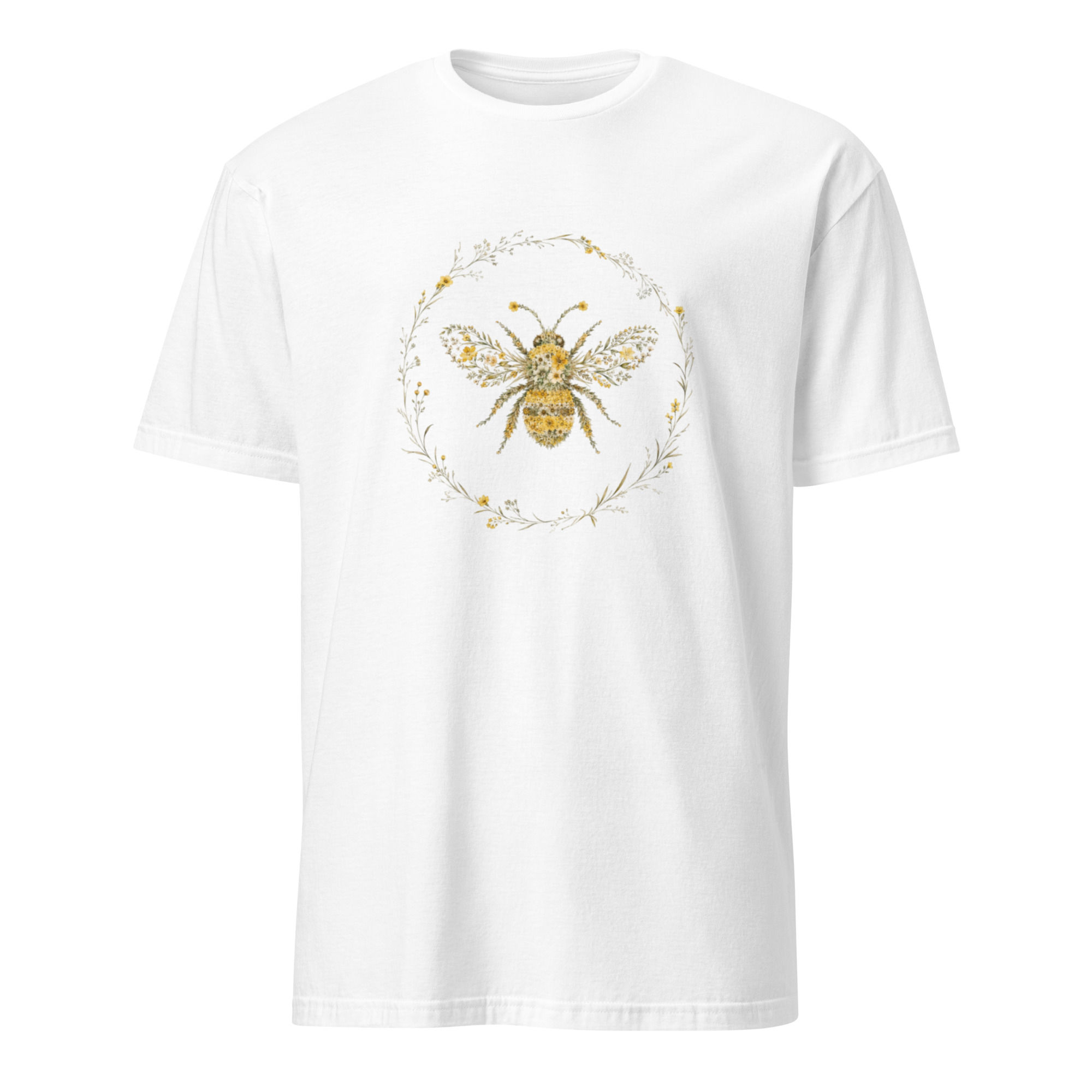Bee in Bloom Floral Wreath Relaxed-Fit Soft Tee