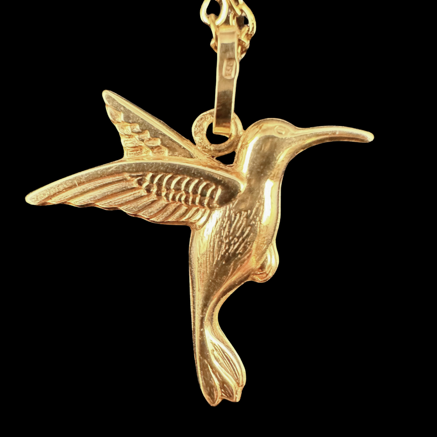 Thumbnail: VINTAGE - French 18K Gold Hummingbird PENDANT