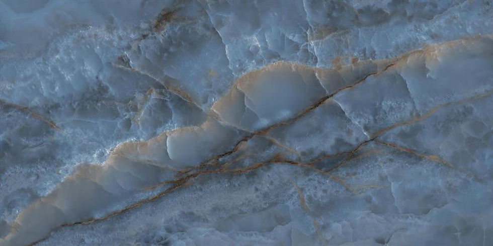 Ascale Onice Blue porcelain stone surface with a rich blue onyx-inspired surface with layered tonal depth and delicate mineral veining