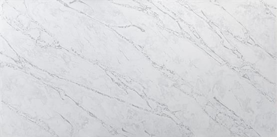 UniQuartz Super White Quartz engineered stone surface with a bright white base with subtle pale-grey marble-style veins